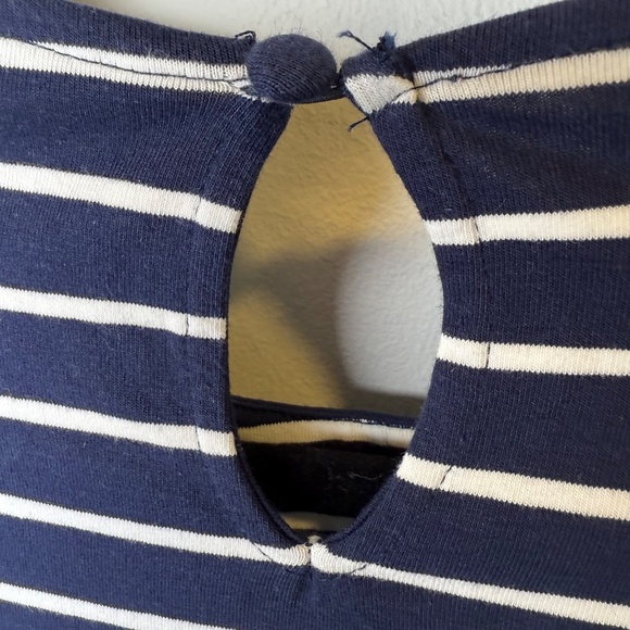 French Connection Knit Striped Body-con Dress Navy Blue White Size Small - Picture 11 of 14